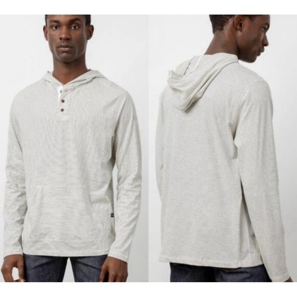 Rails Weston Striped Hooded Pullover Henley Shirt Sz XL New - Picture 1 of 10